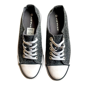 6 Women’s Airwalk Slip On Sneakers - Open Heel Elastic Tennis Shoes Heather Grey